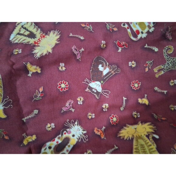 Vintage Makower UK Fabric " Fancy Cats" Extra Large Piece "92x"44 - Picture 2 of 4